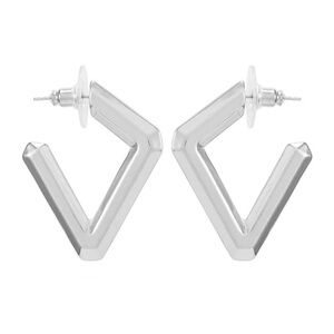 Vince Camuto Metallic Silver Triangle Earrings